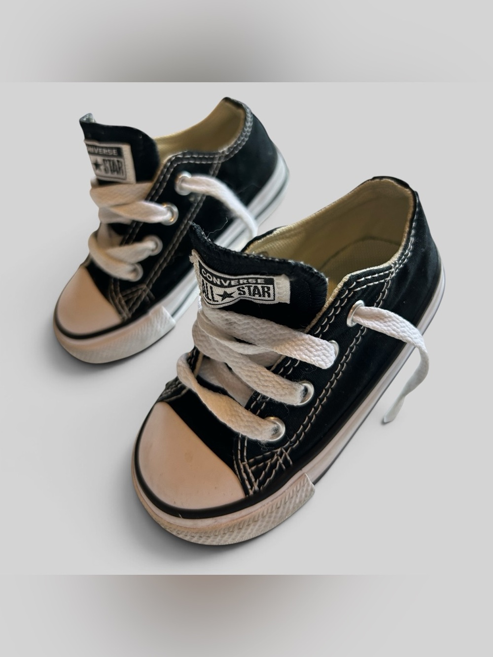 Converse All Star low tops black lace up walking shoes unisex skater retro